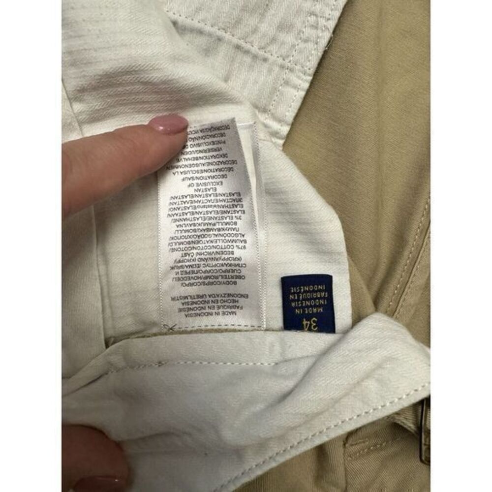 Polo Ralph Lauren Stretch Classic Fit 9" Inch Chino Khaki Cotton Size 34 Shorts - Picture 4 of 6